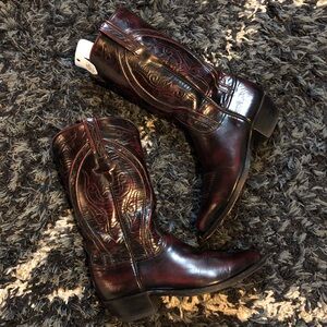 Lucchese Men's Goat Gavin Cowboy Boots - Black Cherry